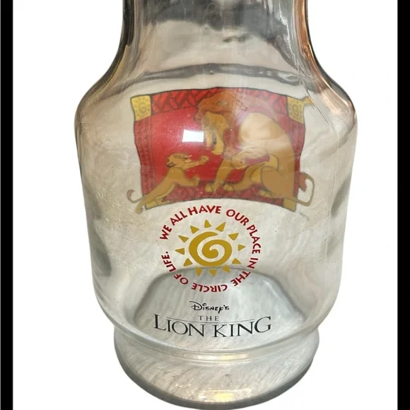 Vintage Disney Anchor Hocking The Lion King Glass Made In USA Pitcher - Picture 2 of 4